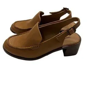 Madewell Slingback Heeled Loafers 
Color: Desert Camel
Style: NN050
Size: 7 1/2 Madewell Womens Jess Mule Slingback Size 6.5 Cognac Tan  main image 4